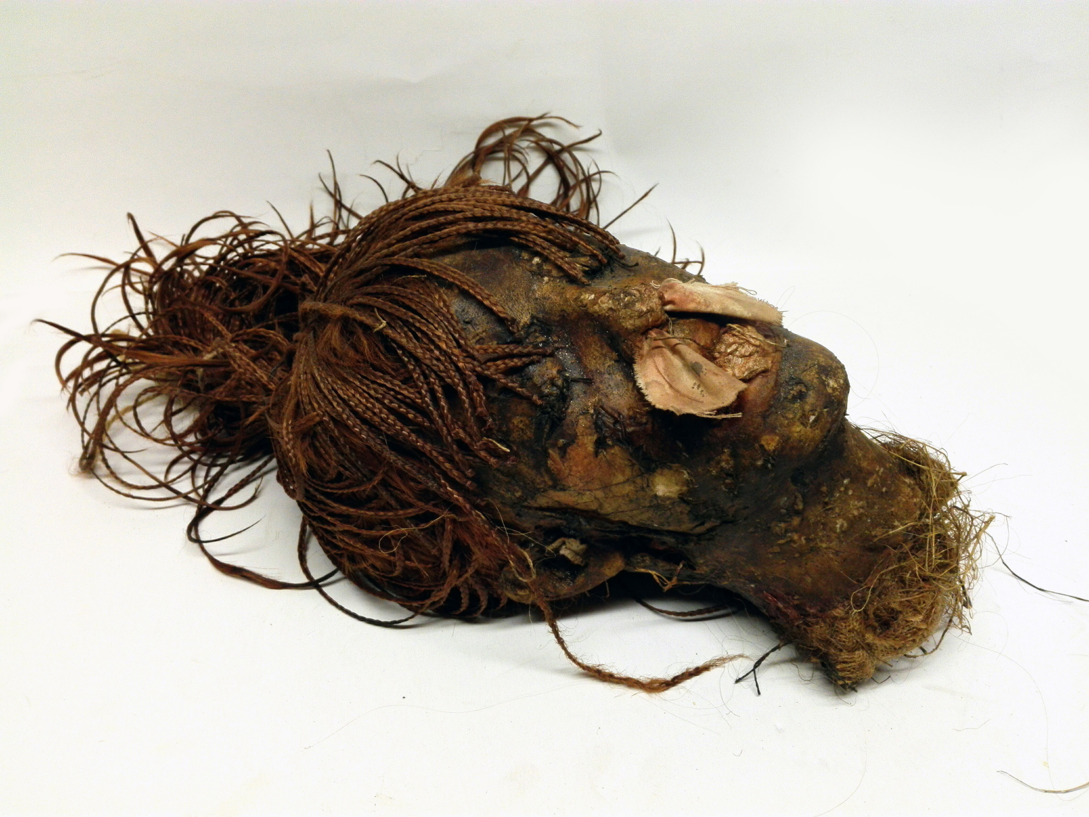 cabeza no1 mujer rastas momificada replica 30-43x17x22 1u